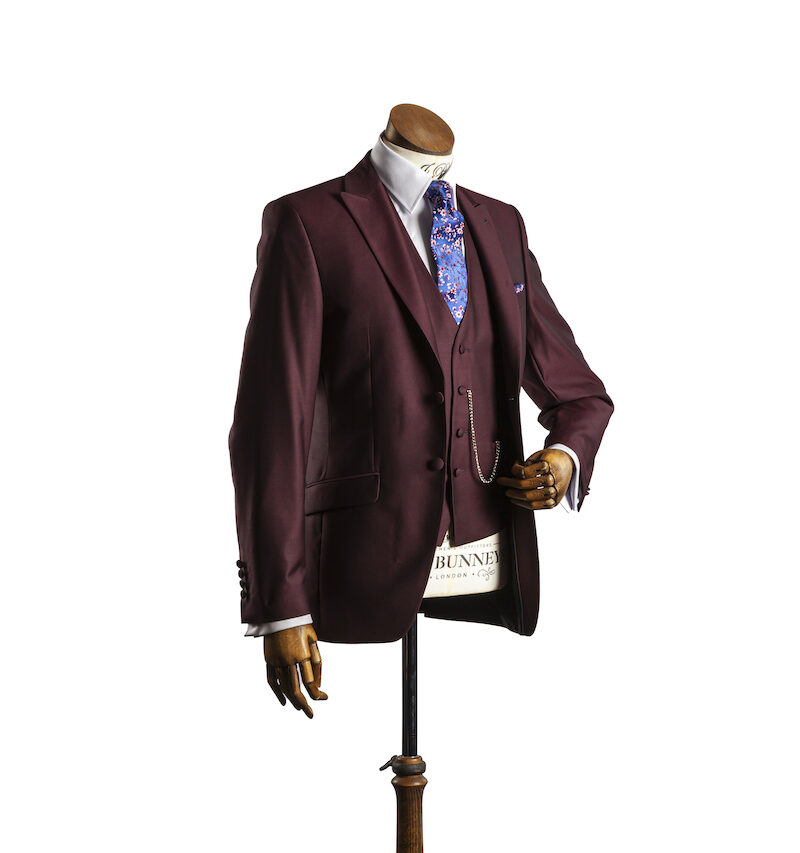 Burgundy 3.piece wedding suit