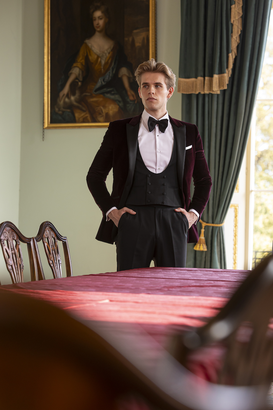 Burgundy Velvet Dinner Jacket 